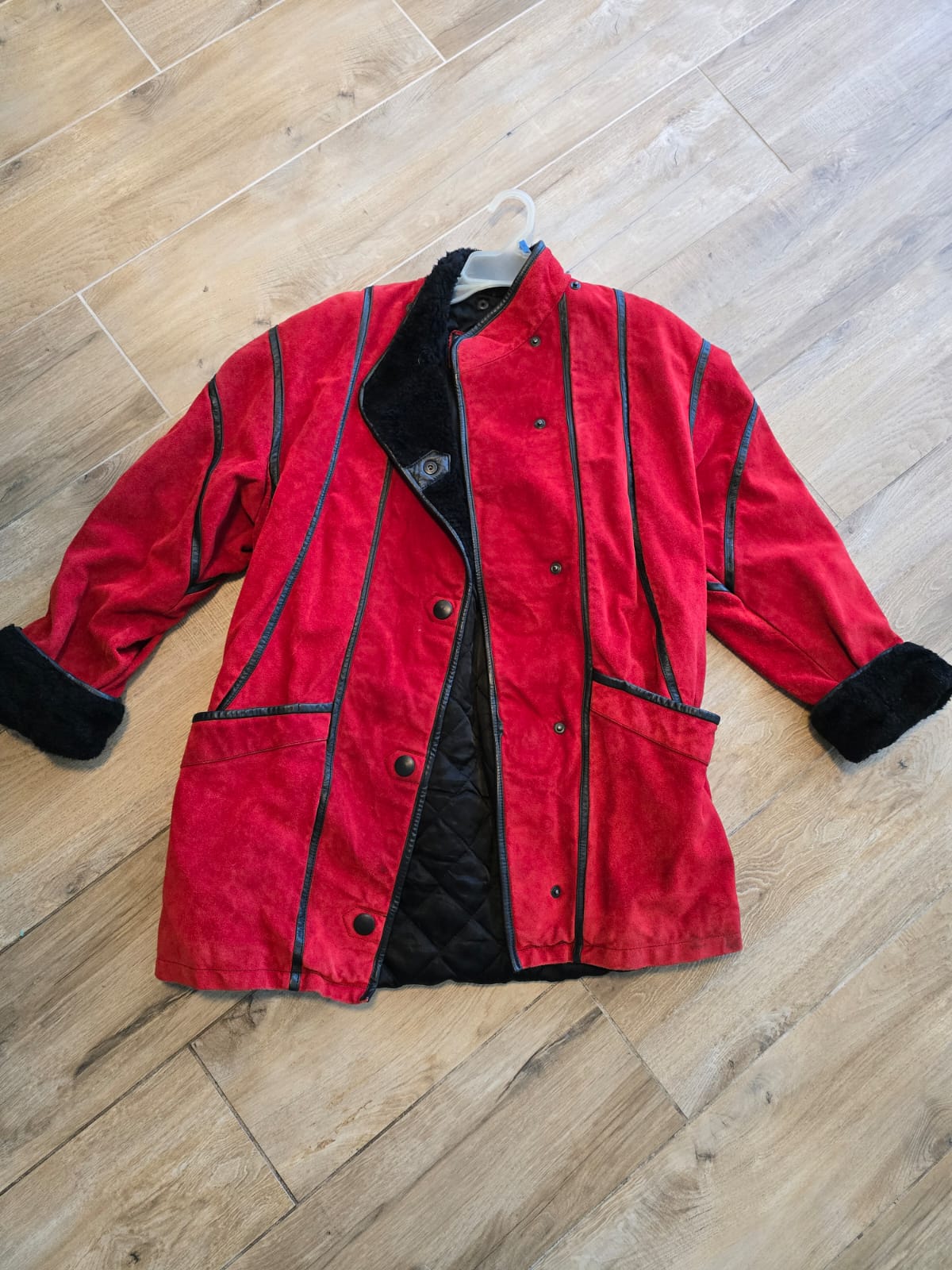 Chaqueta Gamuza Roja Vintage 80s